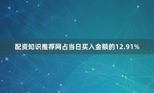 配资知识推荐网占当日买入金额的12.91%